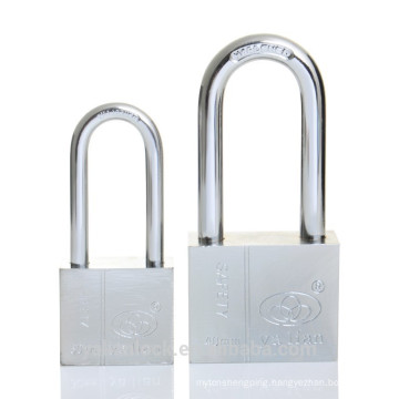 Yalian Safe Long Shackle Square Chrome Plated Iron Padlock with Vane Key